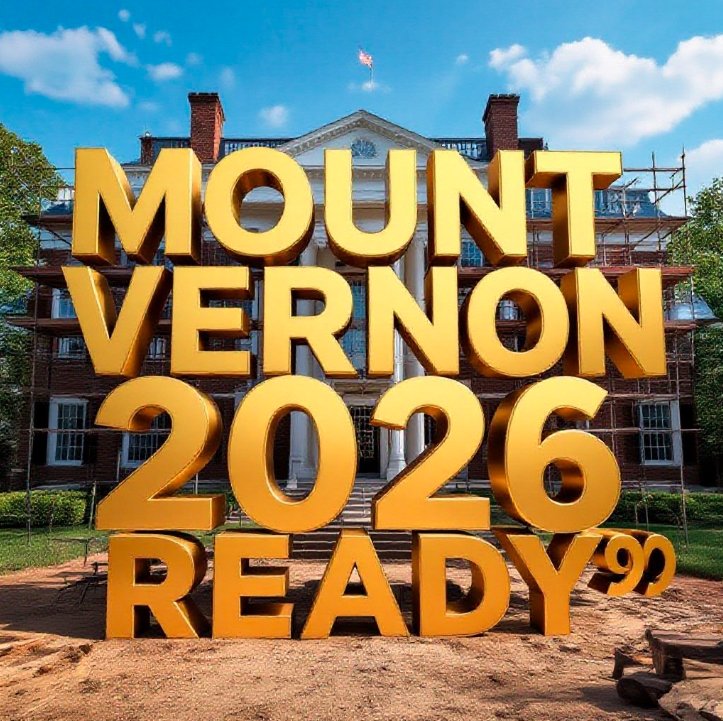 George Washington Mount Vernon mansion revitalization project scaffolding