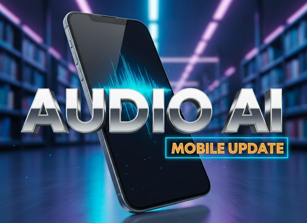 Google NotebookLM mobile interface showing audio overview wave on smartphone screen