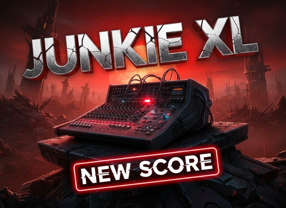 Tom Holkenborg Junkie XL music studio equipment dark lighting