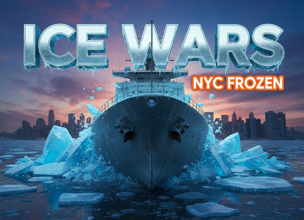  US Coast Guard cutter Penobscot Bay breaking ice Hudson River winter