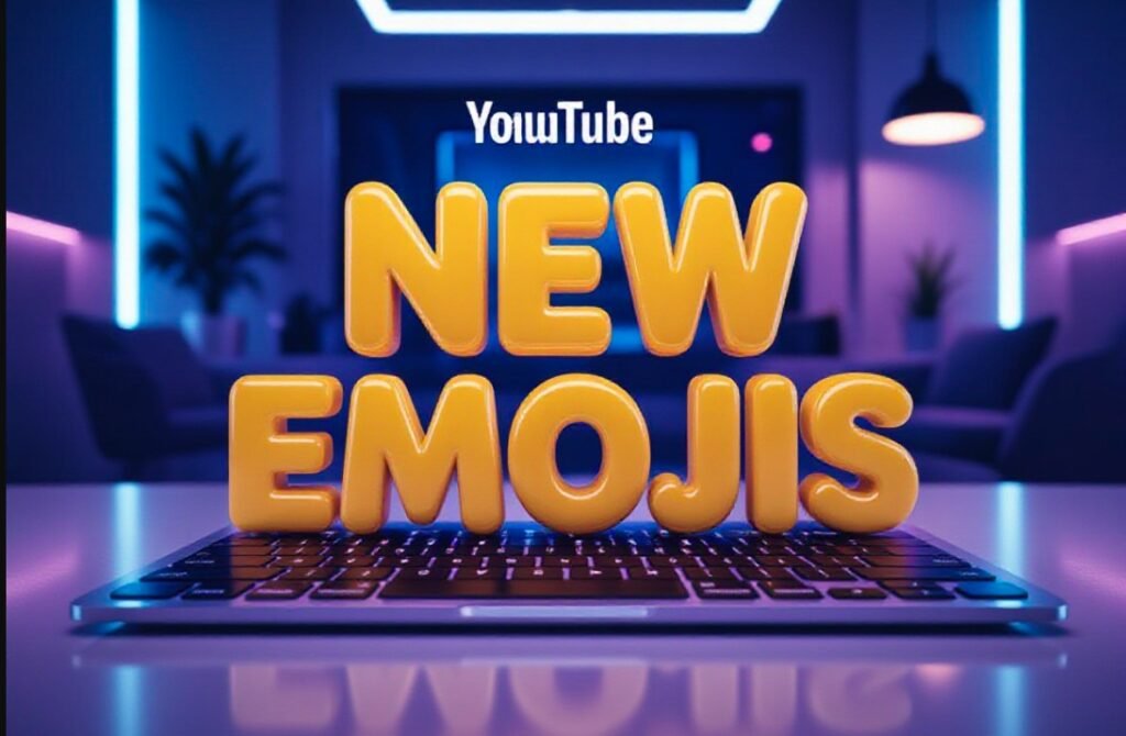 Windows 11 laptop screen displaying 3d emoji bubbles and camera settings icon