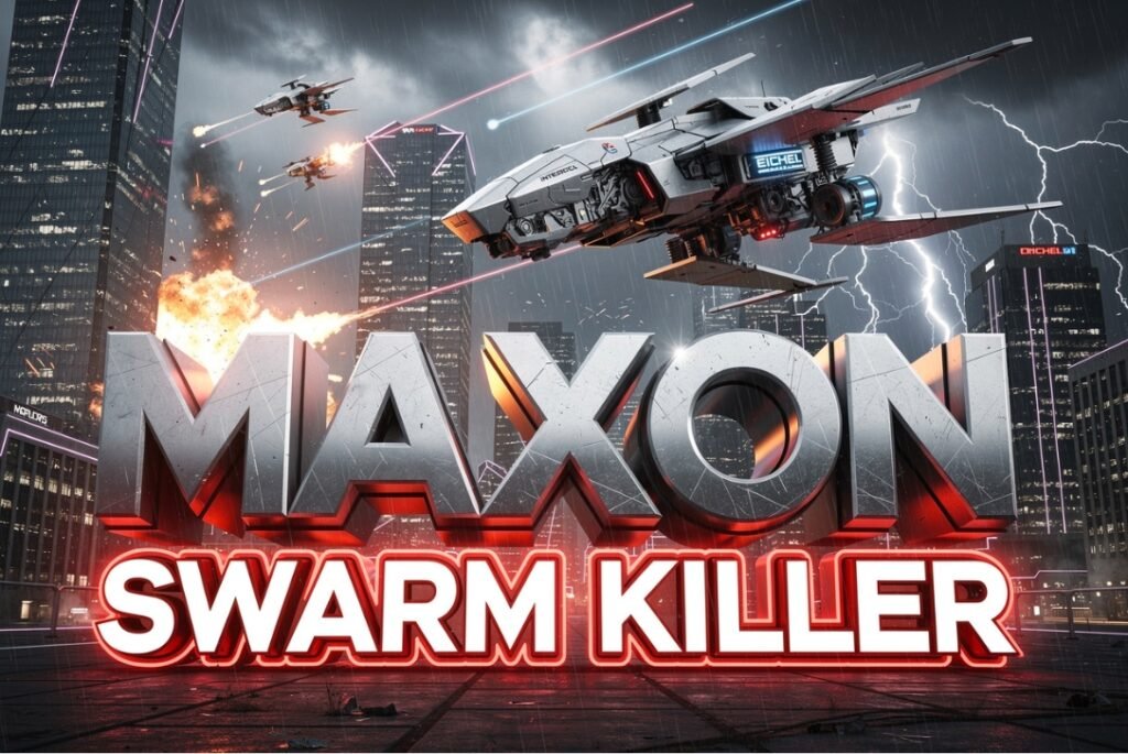 autonomous drone interceptor destroying shahed swarm in sky