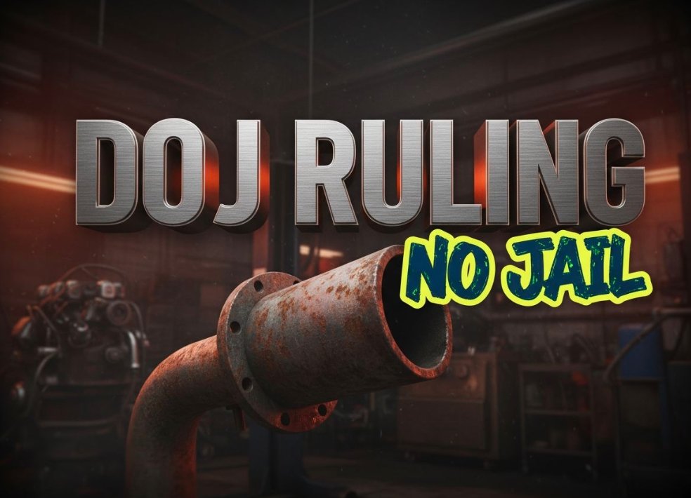 diesel truck exhaust tip emitting smoke on asphalt road