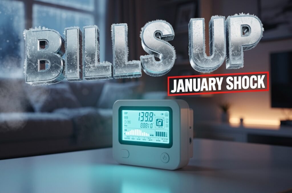 digital smart meter displaying british pounds sterling energy cost