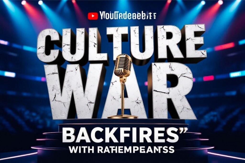 golden microphone wrapped in red caution tape on stage