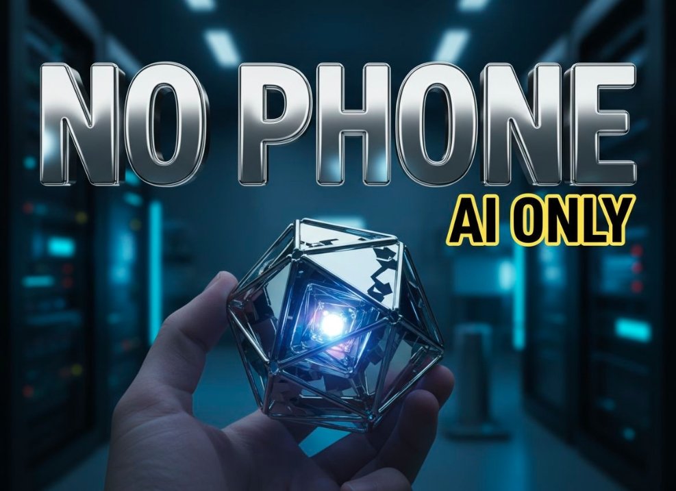 handheld AI hardware device concept with satellite connectivity