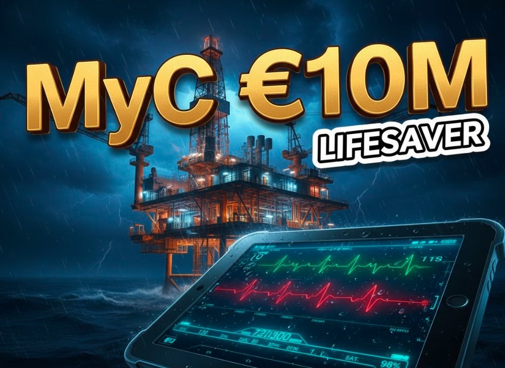 industrial worker offshore platform using tablet medical software