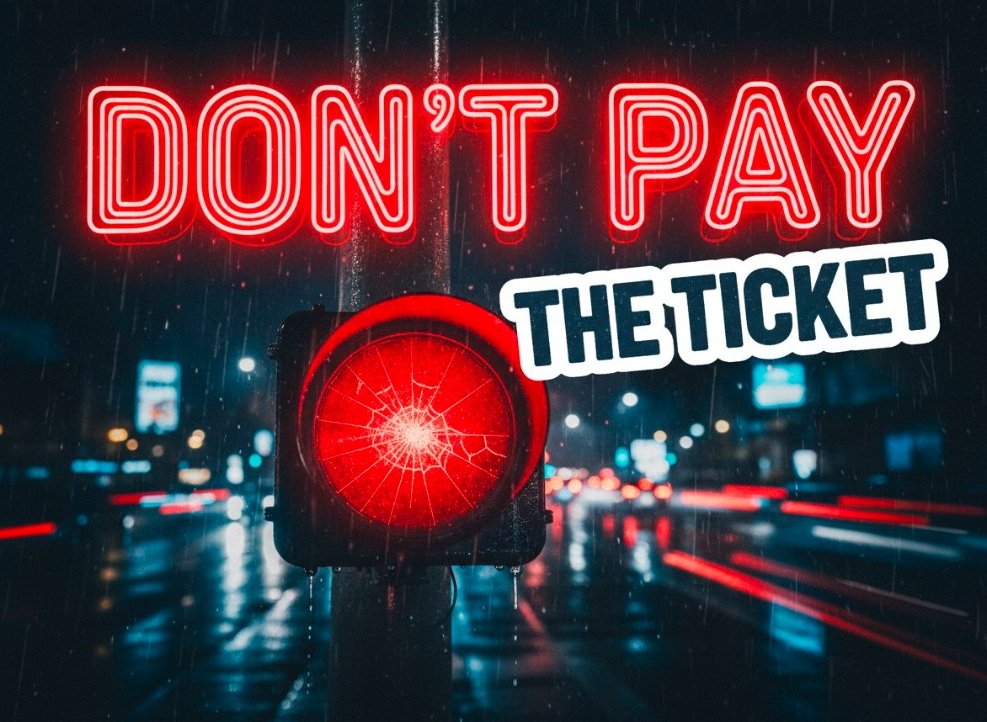 red light camera traffic signal lens close up blurred background