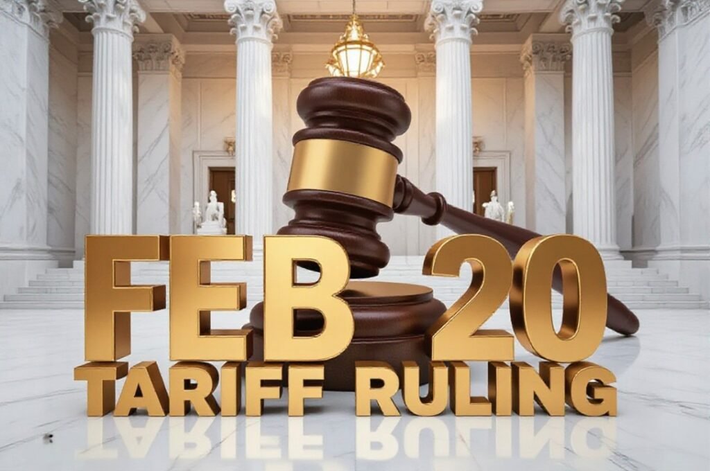 supreme court gavel with financial trading background chart