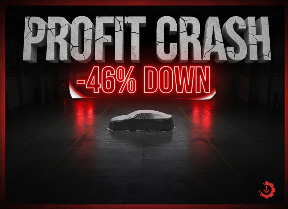  tesla stock chart crashing downward on digital screen