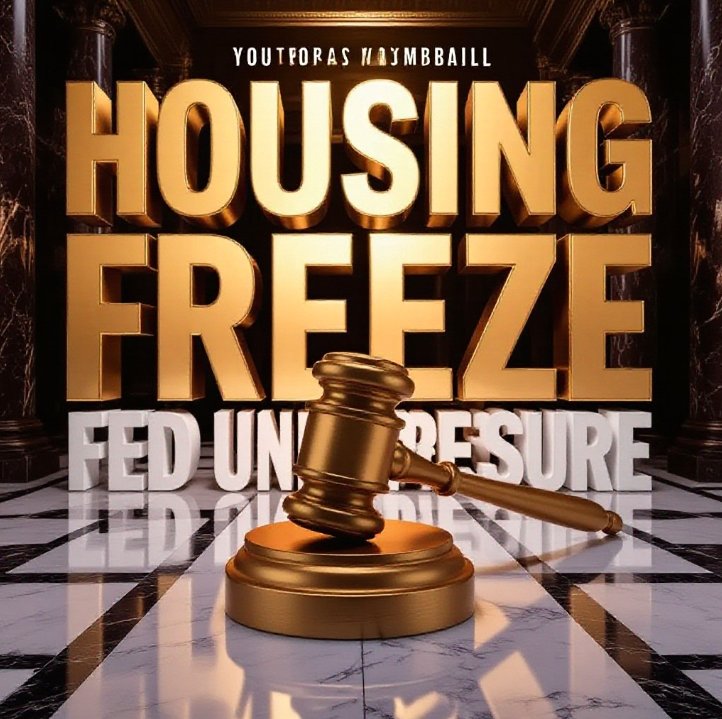 wooden house model on balancing scale graph background