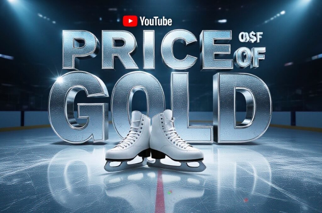 worn white figure skates with cash and receipts background