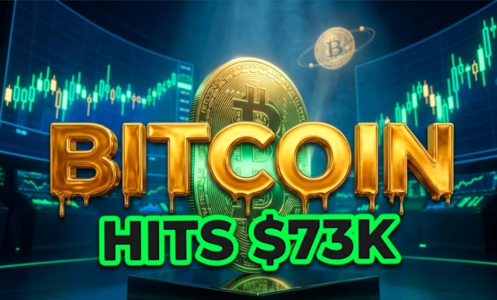 Bitcoin price surge above 73000 TeraWulf mining stock rally 2026