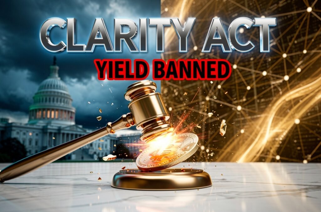CLARITY Act stablecoin yield ban crypto industry reaction 2026