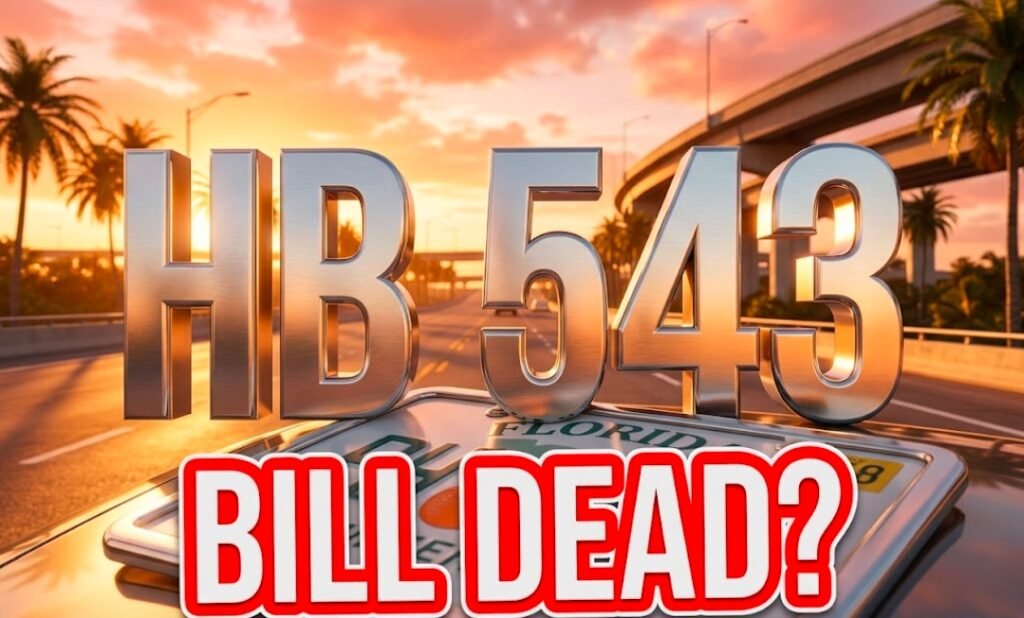  Florida license plate frame law HB 543 amendment update 2026