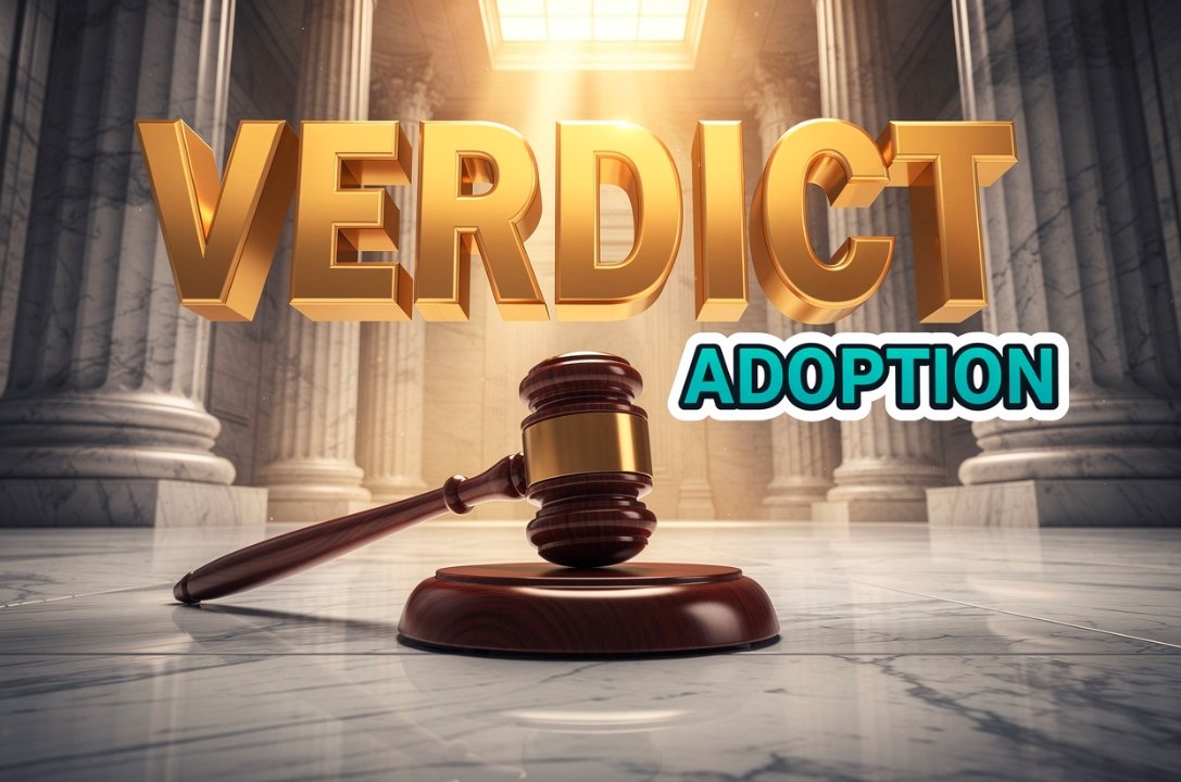 Gavel resting on financial documents with digital overlay