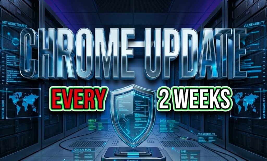 Google Chrome browser logo digital abstract background 2026