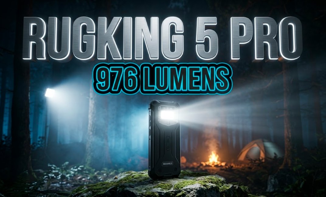 Ulefone RugKing 5 Pro rugged phone 976 lumen LED camping light