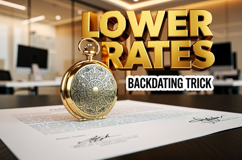 calendar with money saving life insurance policy backdating concept