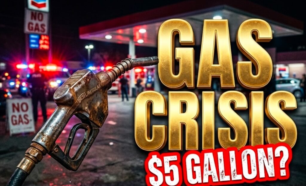 gas pump nozzle counting dollars with blurred background