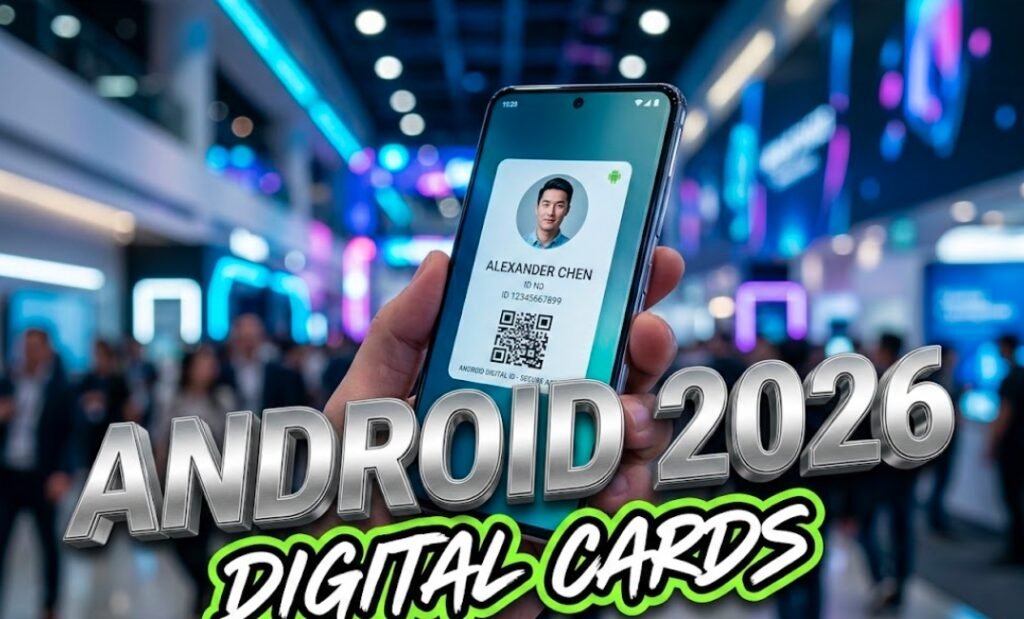  person holding android phone using nfc digital business card sharing feature