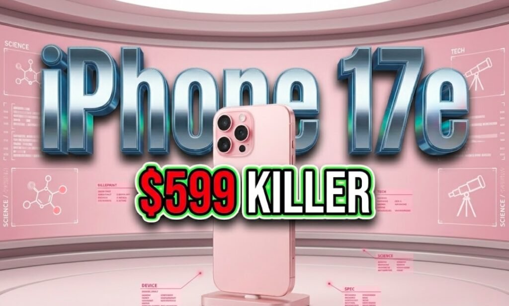 soft pink iphone 17e back glass view with magsafe ring