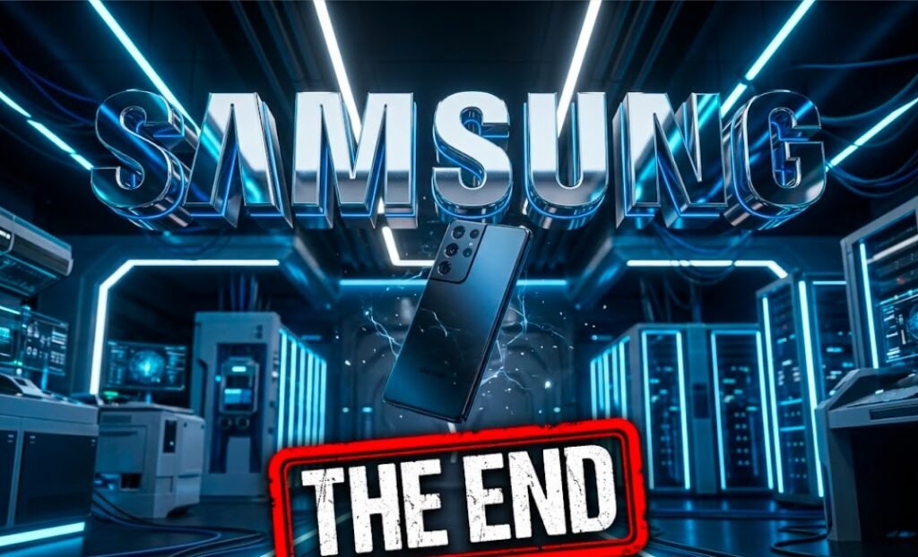 Samsung Galaxy smartphone displaying messaging app transition notification