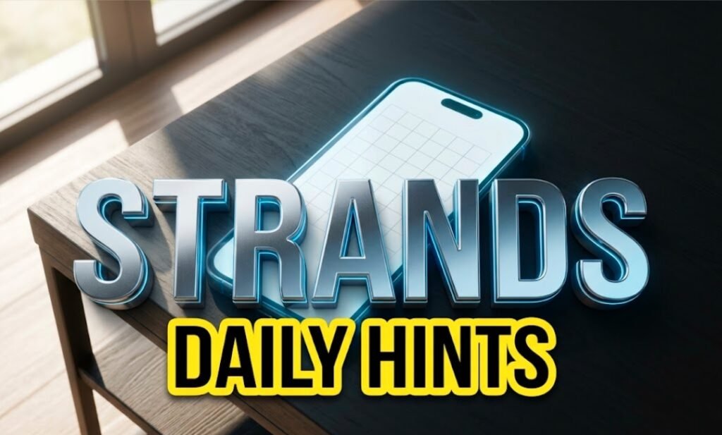 digital word puzzle game grid on a glowing smartphone screen