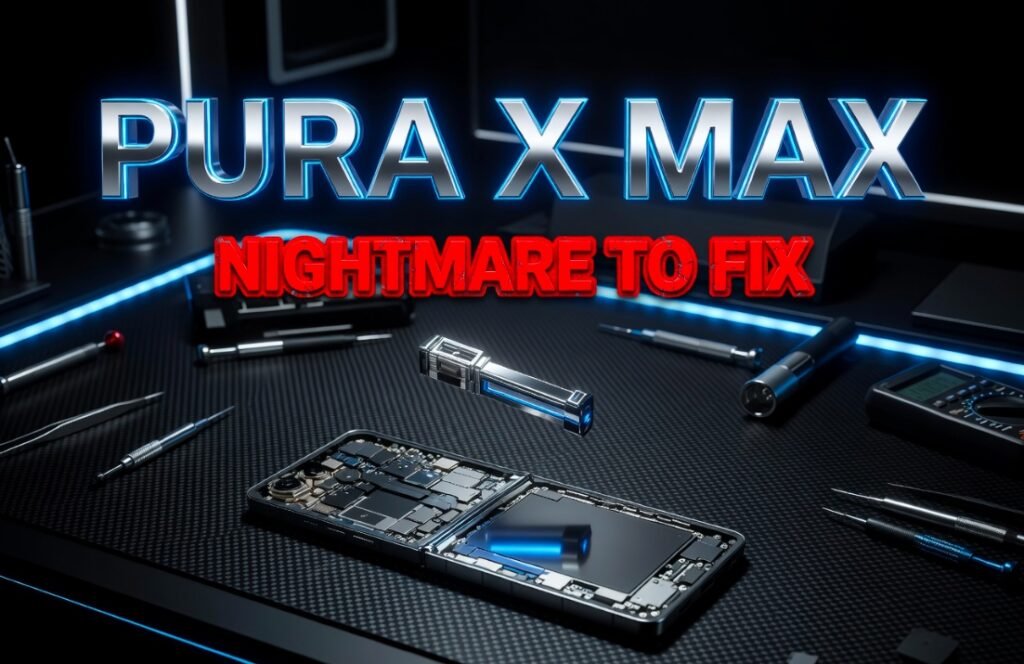 Huawei Pura X Max wide foldable teardown repairability iFixit