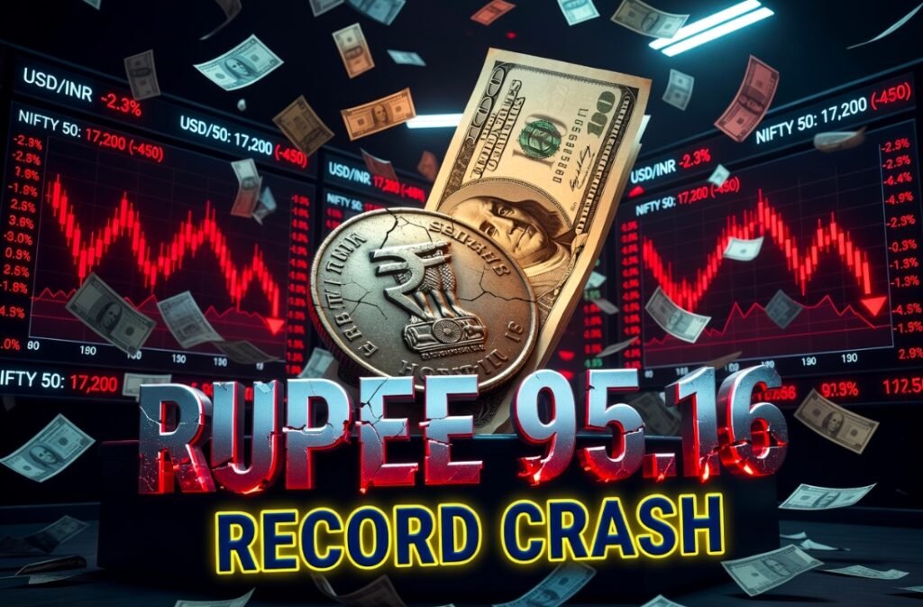 Indian rupee record low against US dollar 2026