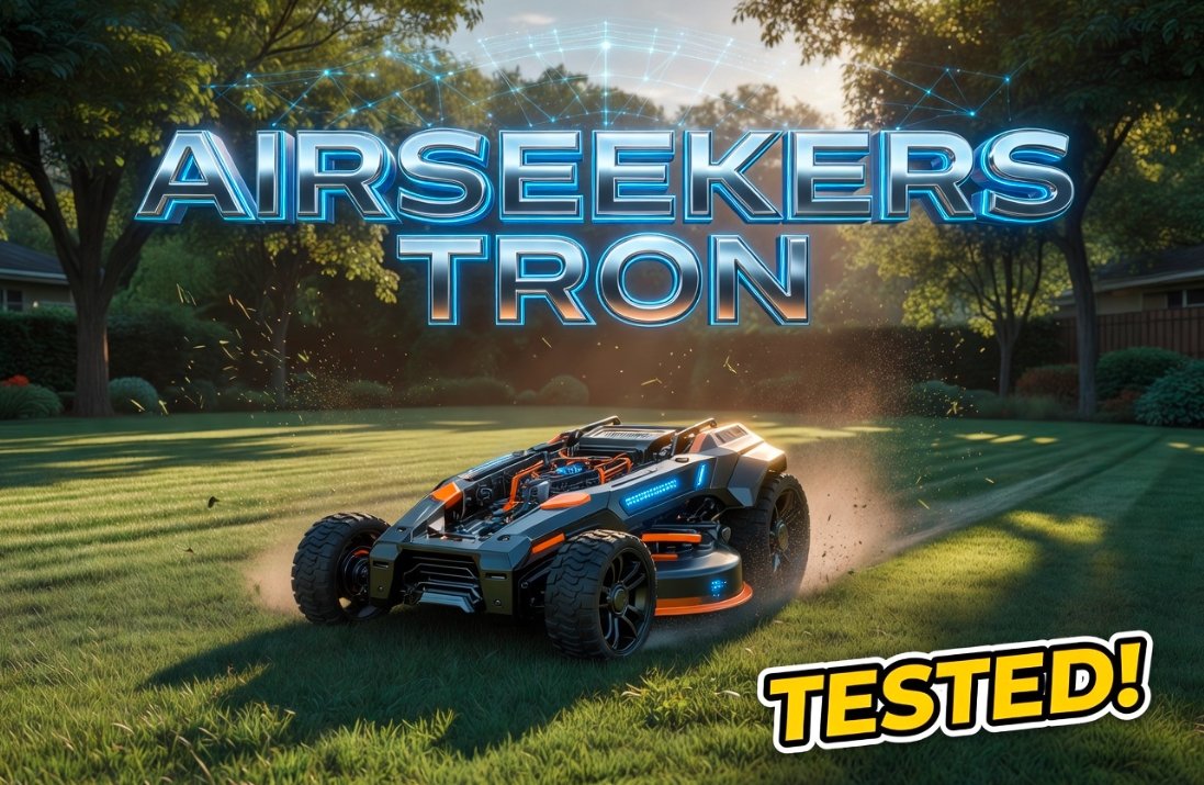 airseekers tron robot lawn mower cutting grass
