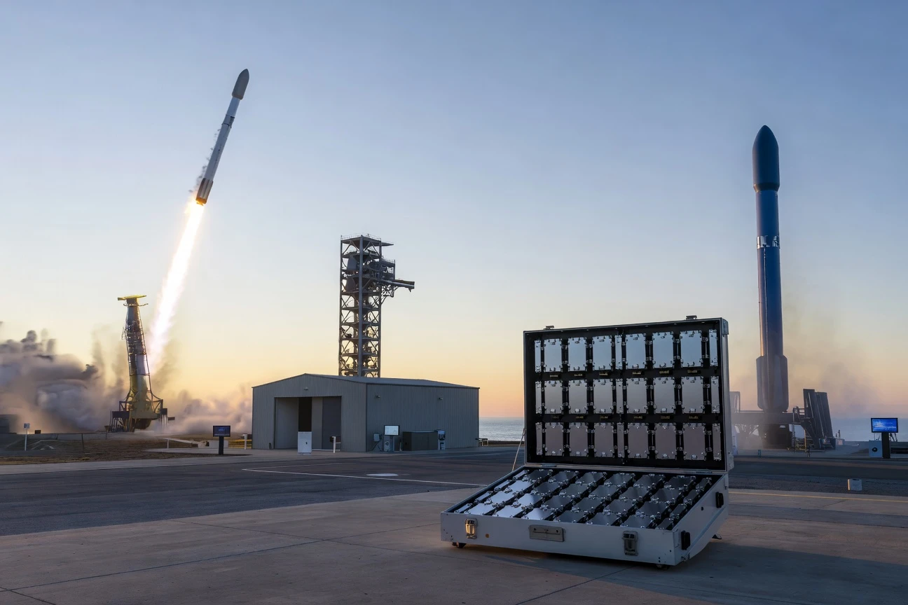 SpaceX launch cadence shapes Amazon Leo and Blue Origin race.