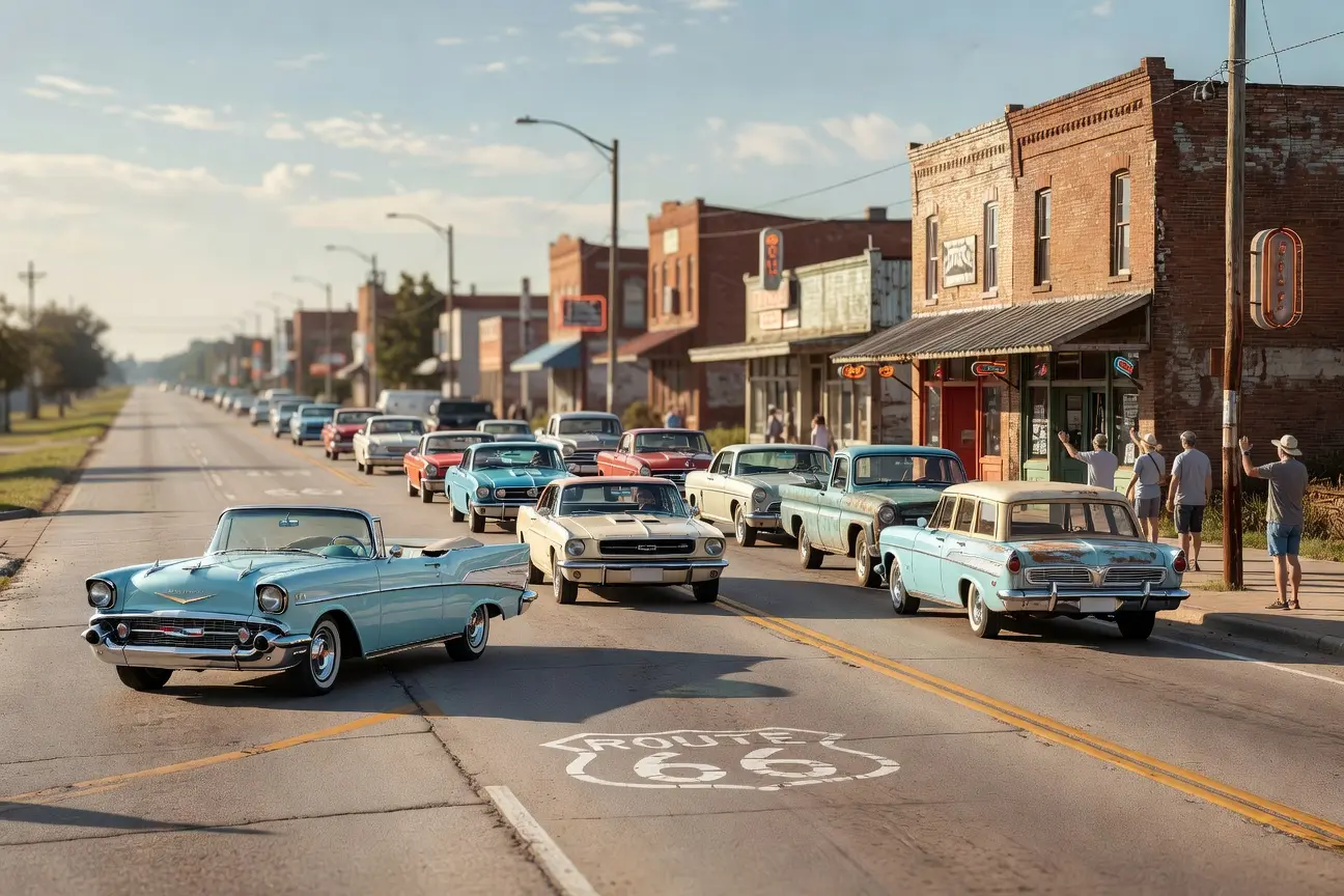Tulsa Route 66 Capital Cruise classic car parade Guinness World Record attempt May 2026.