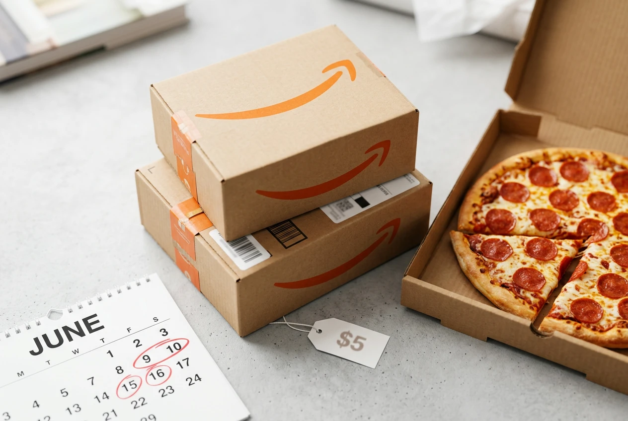 Amazon Prime Day 2026 dates June 23 explained with $5 pizza and free trial perks.