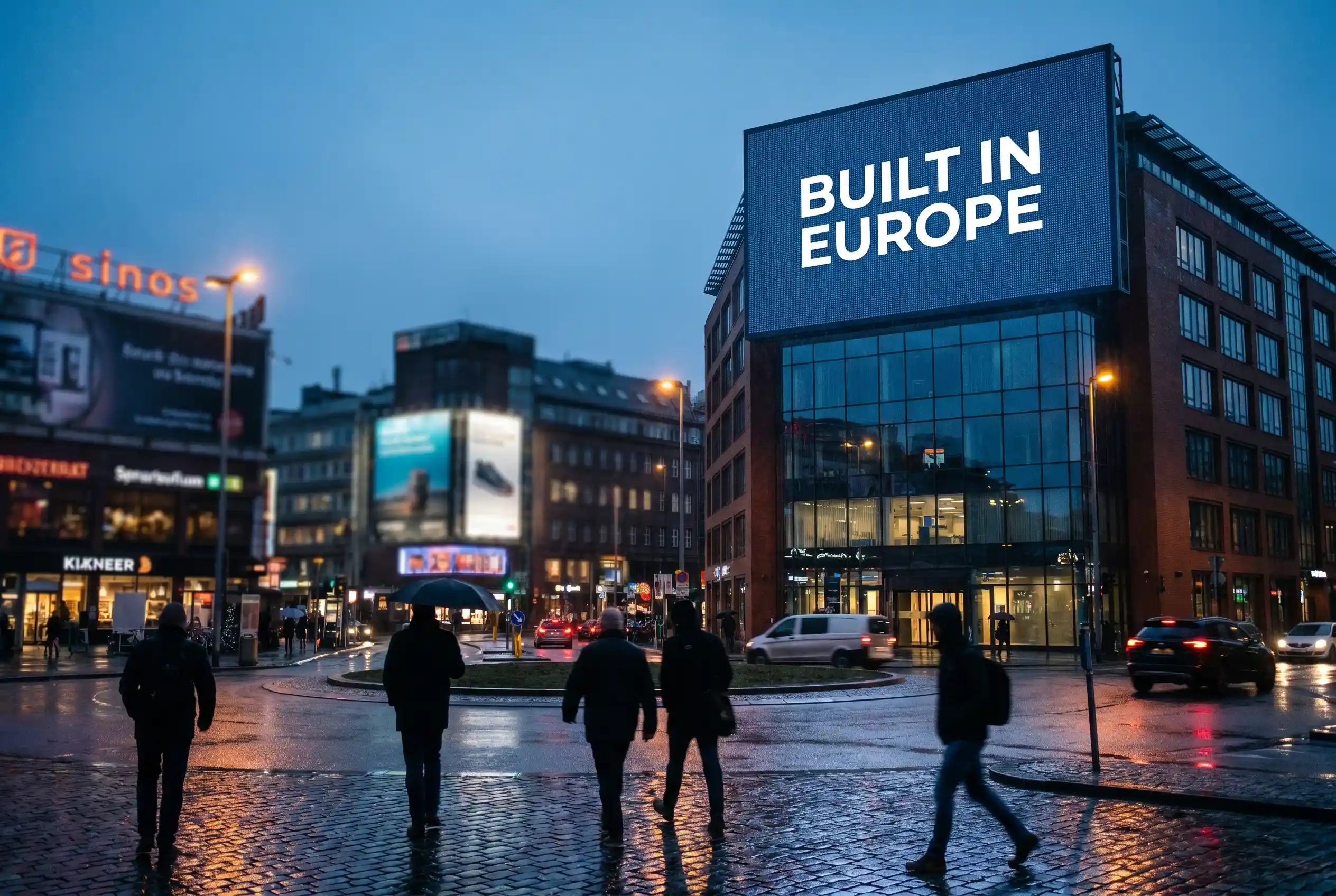 Built in Europe campaign billboards back European tech startups across five cities.