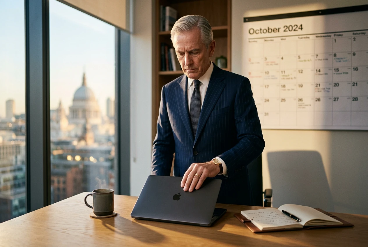 Business leader protecting time to think at desk