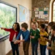 Children using JOY game-based learning in primary classroom