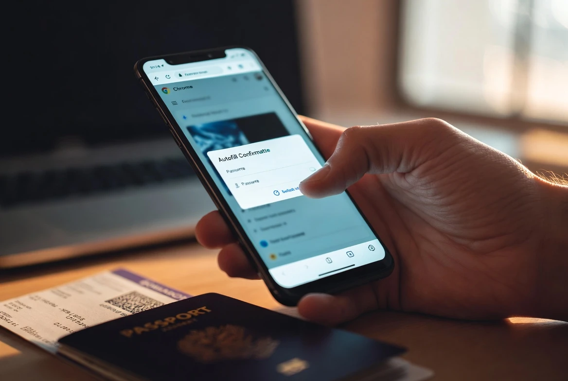 Chrome mobile autofill reading passport data from Google Wallet