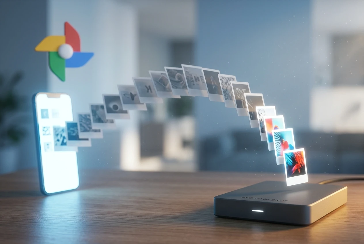 Google Photos incremental Takeout export feature for scheduled local photo backups.