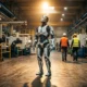 NEURA Robotics humanoid robot on a factory floor