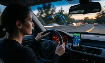 Waze traffic lights on a navigation route