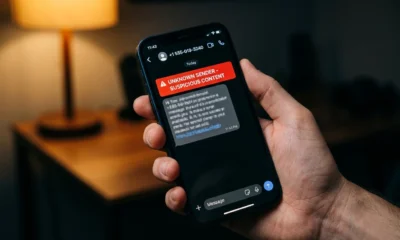 WhatsApp Scam Alert on-device warning for unknown senders