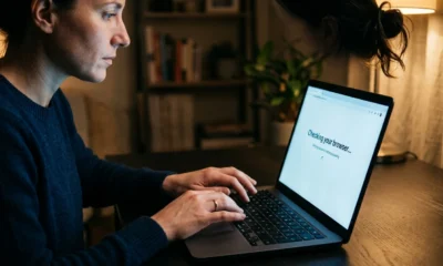 anti-crawler protection browser check on a laptop screen