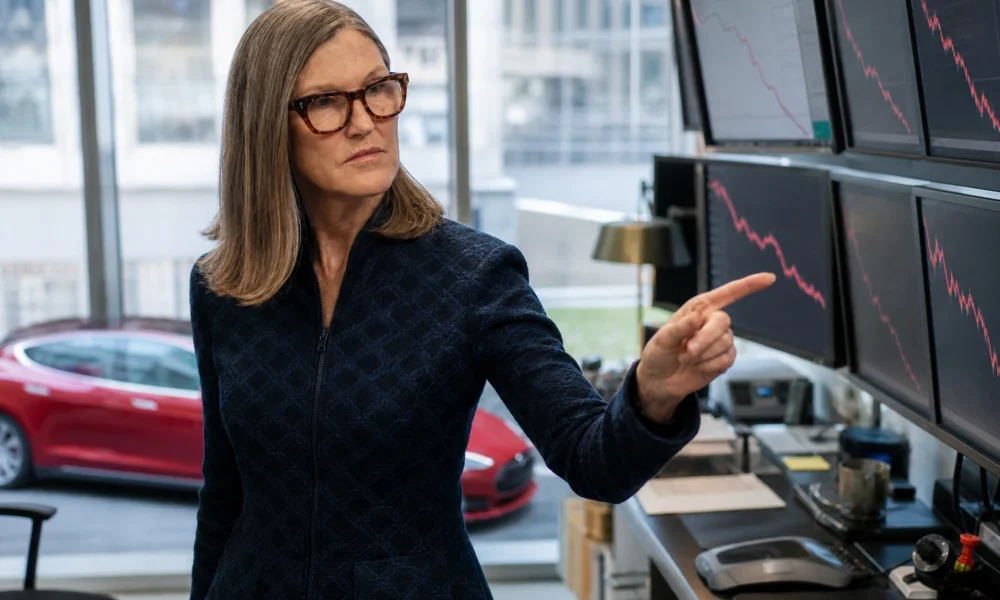 Cathie Wood ARK Invest buys Tesla Circle stock market crash
