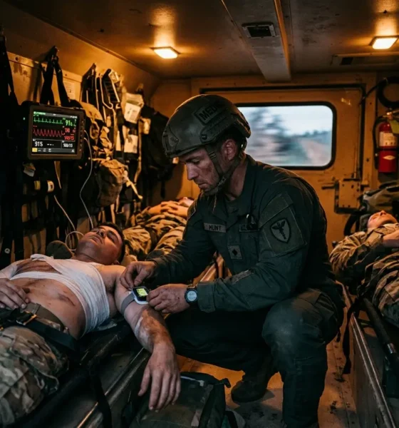 continuous battlefield patient monitoring during wartime evacuation