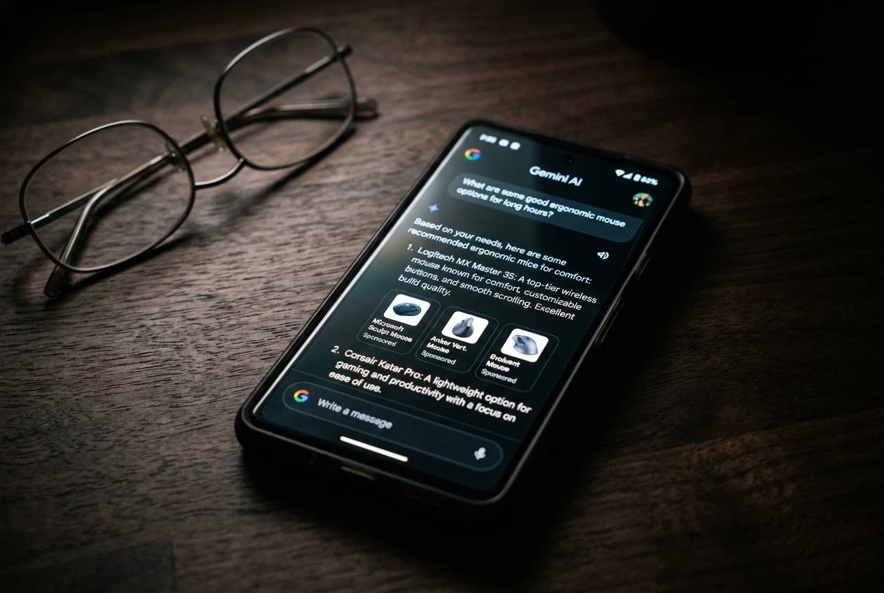 Google AI Mode ad formats inside Gemini answers