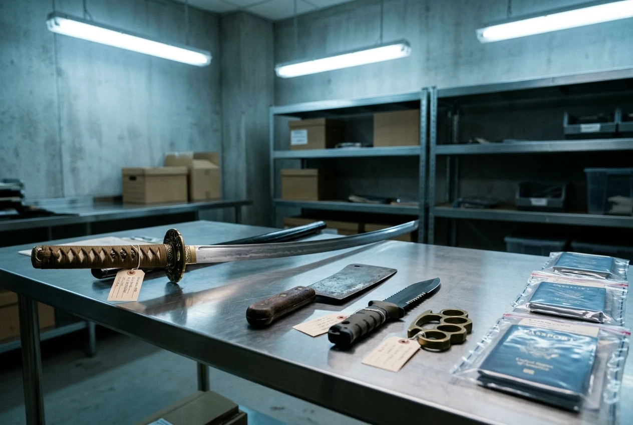 IMLT loan shark weapons seized BBC evidence store