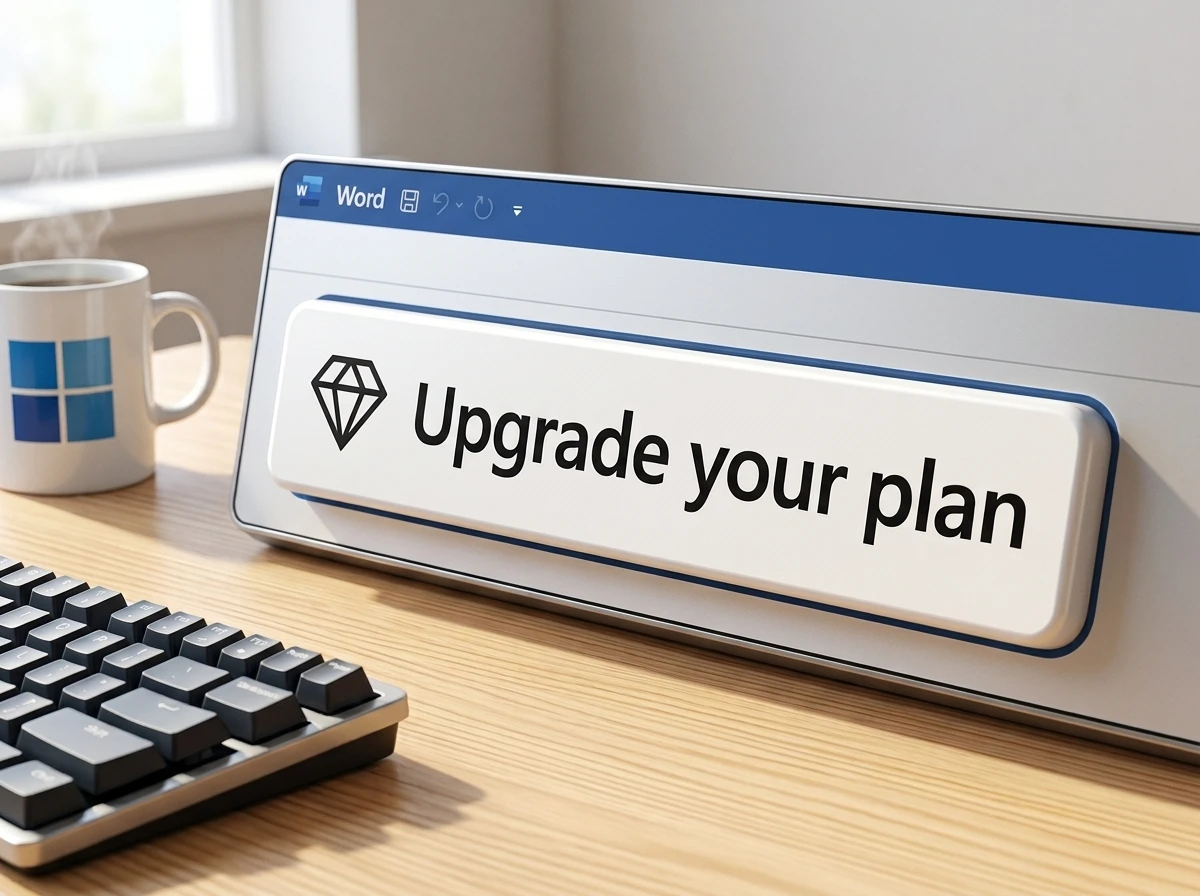 Microsoft Office Upgrade your plan button title bar subscribers