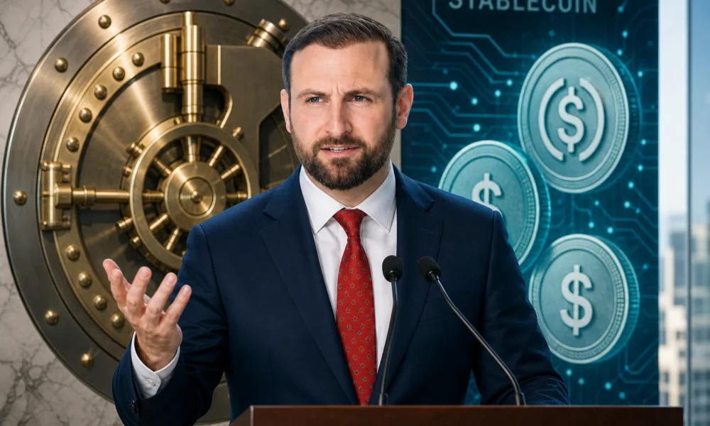 Patrick Witt banks CLARITY Act stablecoin interest ban fight