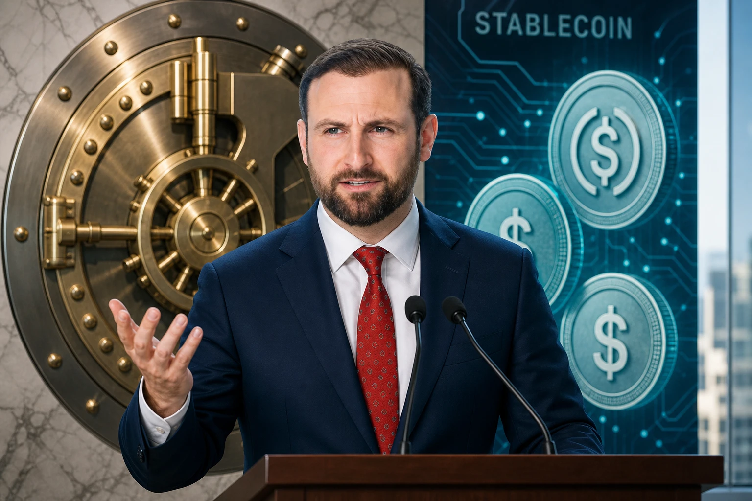 Patrick Witt banks CLARITY Act stablecoin interest ban fight